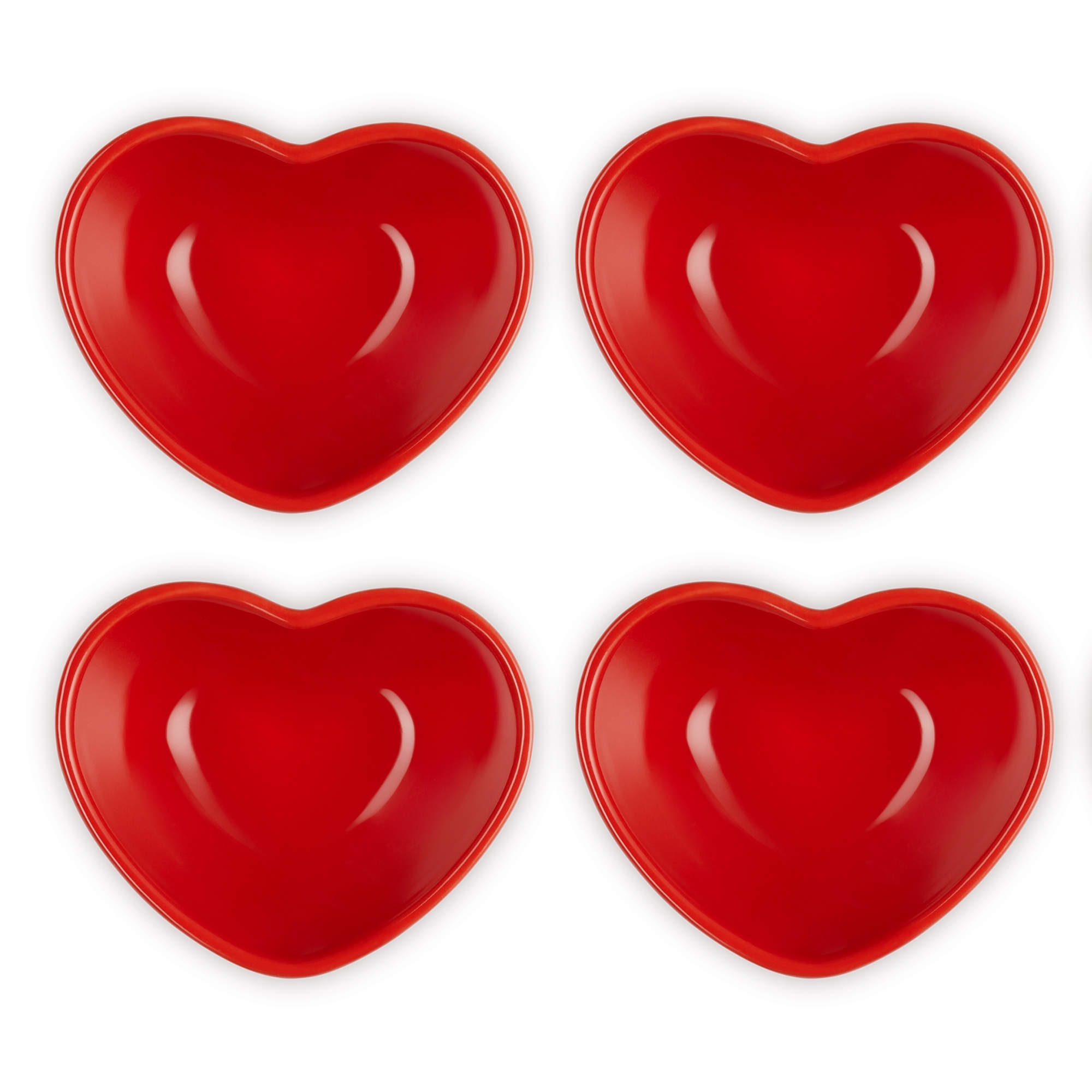 Le Creuset - Set of 4 Mini Heart Bowls - 9 cm