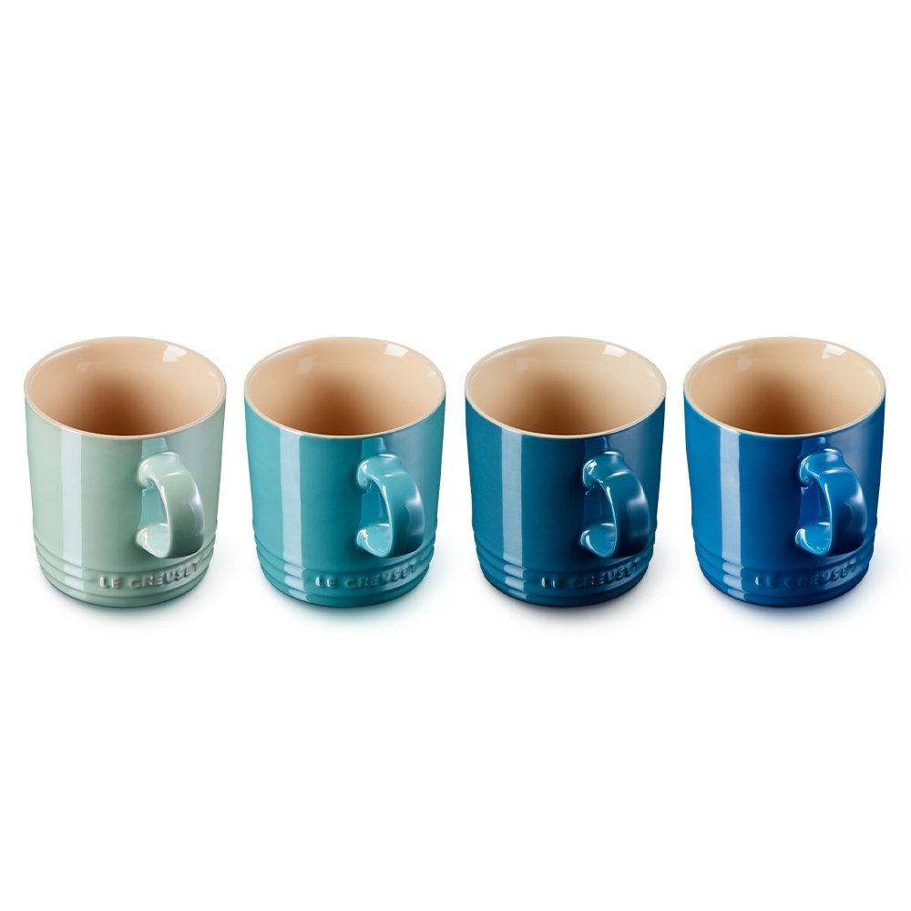 Le Creuset - Becher 350 ml - 4er Set Metallics Blau-Grün