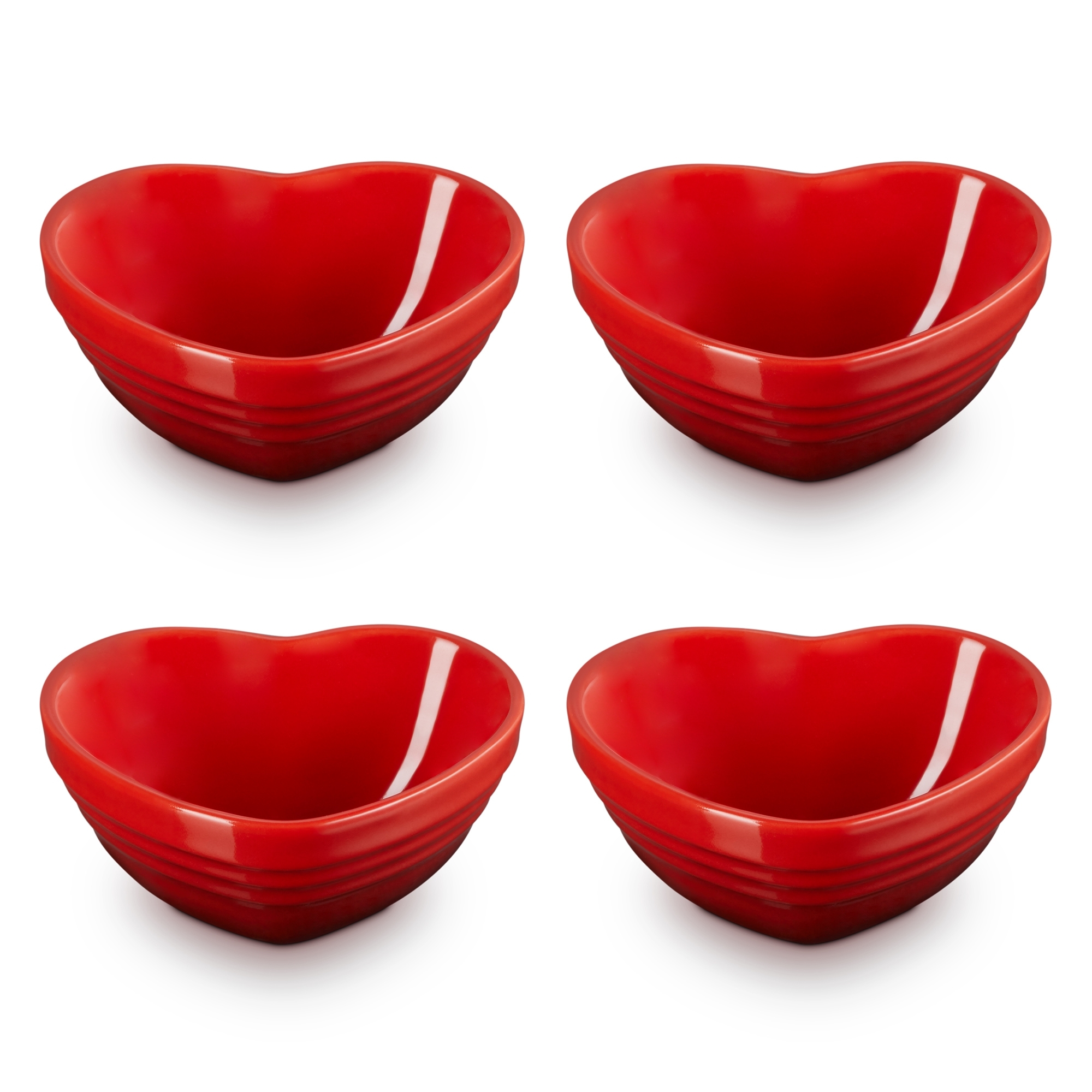 Le Creuset - Set of 4 Mini Heart Bowls - 9 cm