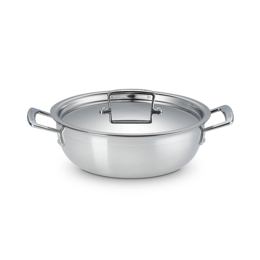 Gourmet Edge Stackable Stainless Steel Nonstick Cookware, Pots w/ Lids (8  Piece)