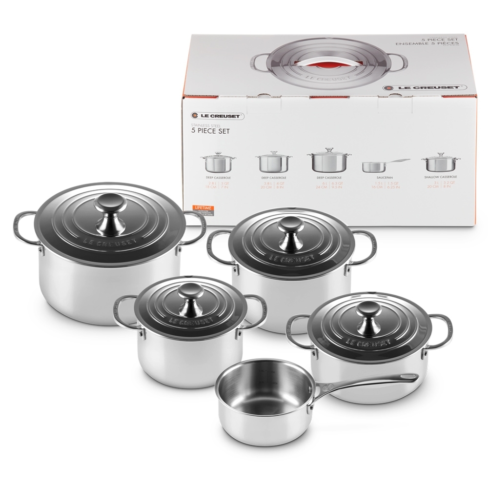 Le Creuset - 3-ply Plus 5 Piece Cookware Set