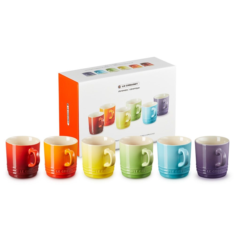 Le Creuset - 6er-Set Cappuccino-Becher Regenbogen - 200ml