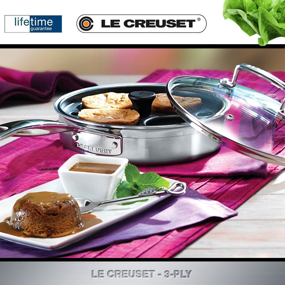 Le Creuset - 3-ply Sauté Pan with Poaching Insert