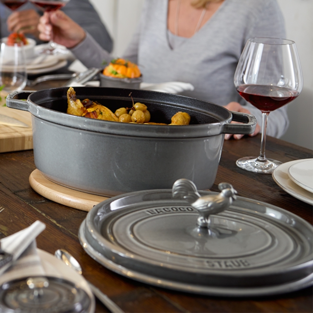 STAUB - Cocotte | oval | 33 cm | Graphitgrau