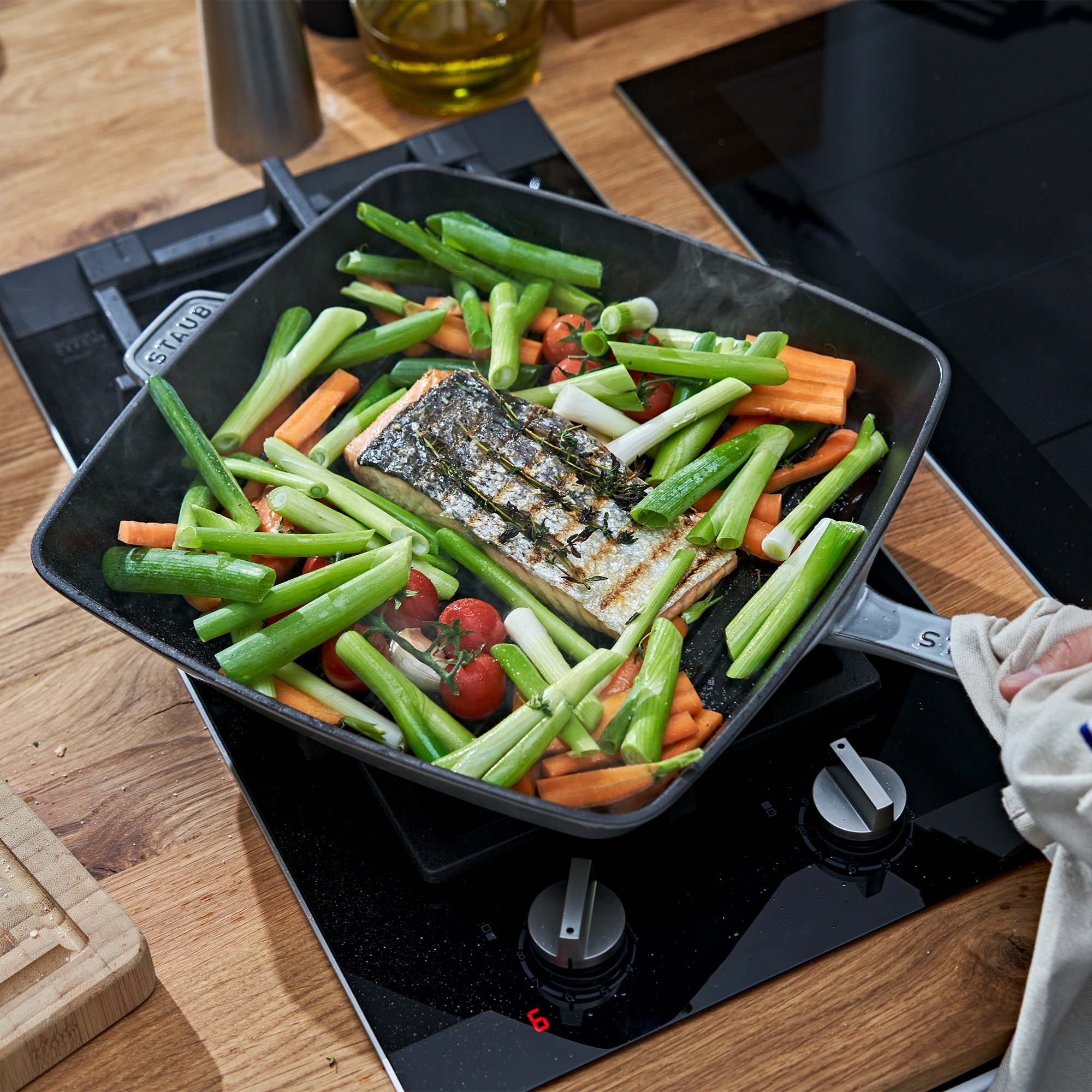 STAUB - grill pan | square | 30 cm | graphite grey