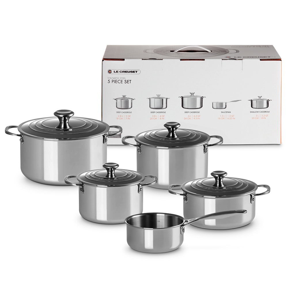 Le Creuset 7 Piece Stainless Steel Cookware Set