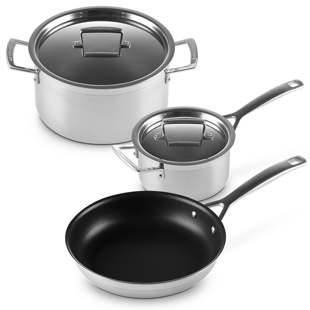 3pcs Enamel Coated Cookware Set, Including 16cm-20cm Pot, Casserole And  Soup Pot
