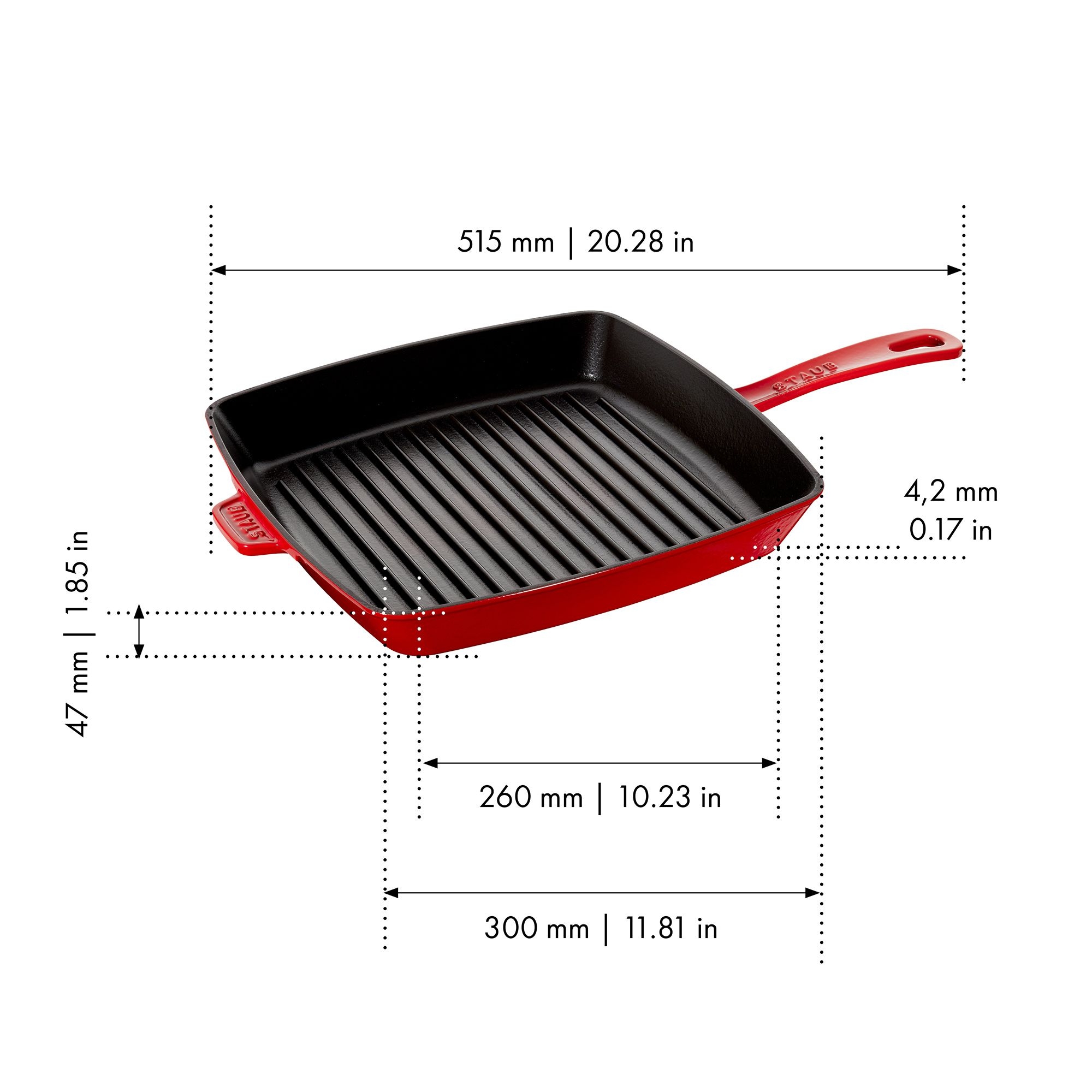 STAUB - grill pan | square | 30 cm | Red