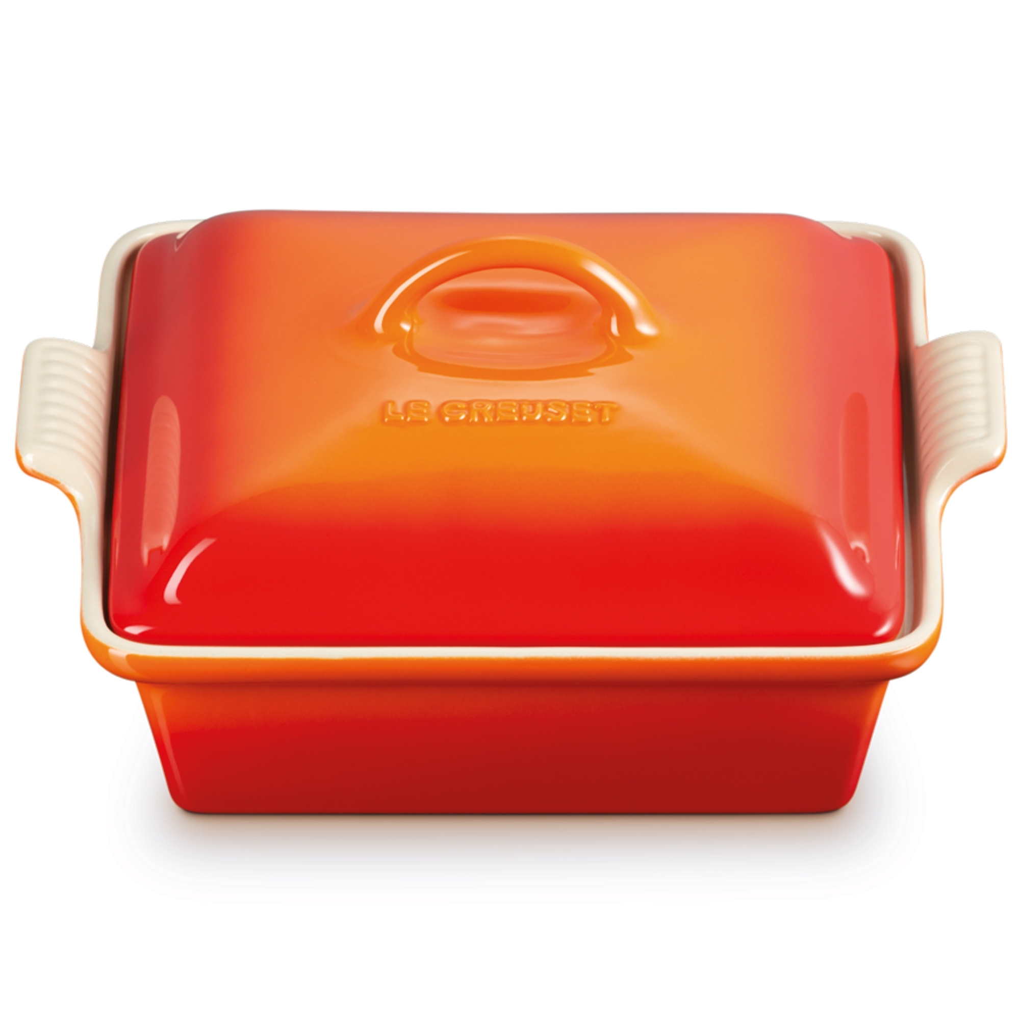 Le Creuset - Auflaufform Tradition quadratisch  mit Deckel - Ofenrot