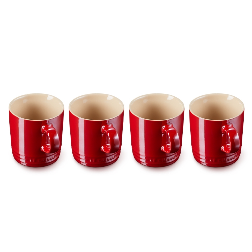 Le Creuset - Becher 350 ml - 4er Set Metallics Kirschrot